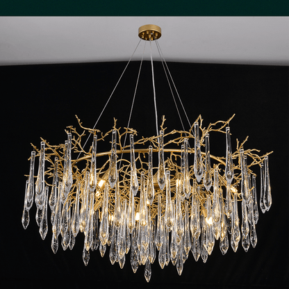 Agnes Round Branch Crystal Chandelier - Lightings Menu