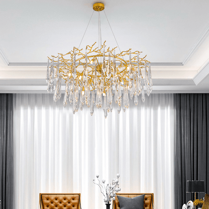 Agnes Round Branch Crystal Chandelier - Lightings Menu