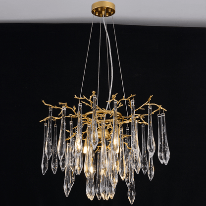 Agnes Round Branch Crystal Chandelier - Lightings Menu