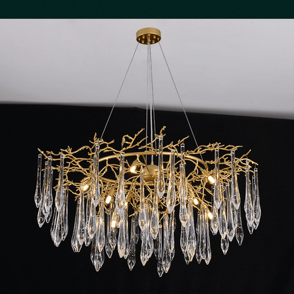 Agnes Round Branch Crystal Chandelier - Lightings Menu