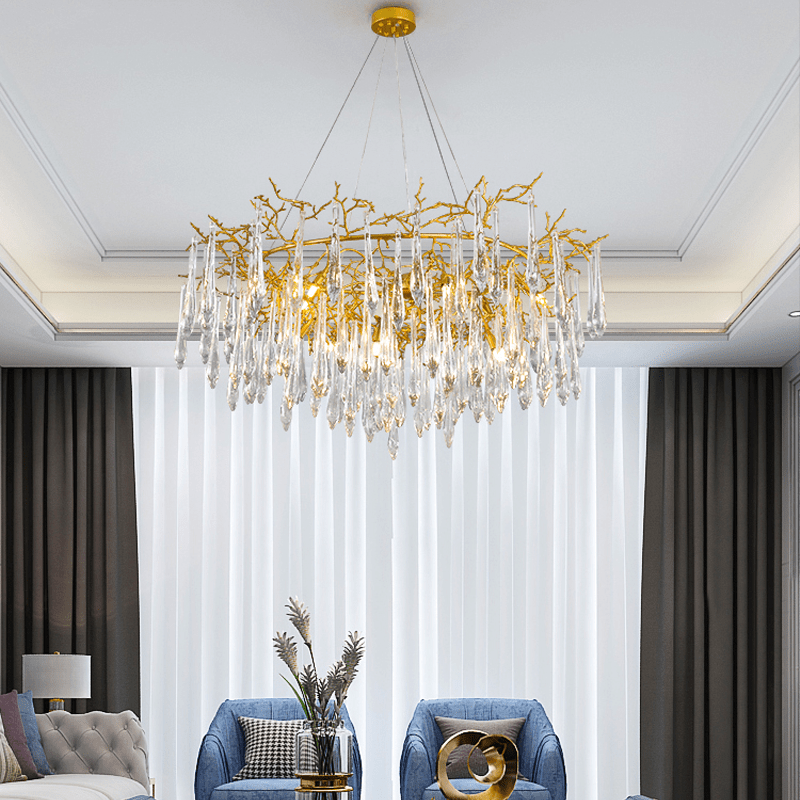 Agnes Round Branch Crystal Chandelier - Lightings Menu