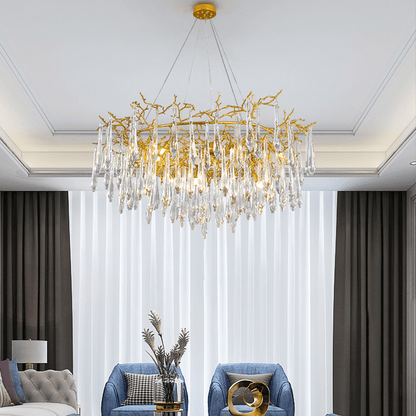 Agnes Round Branch Crystal Chandelier - Lightings Menu