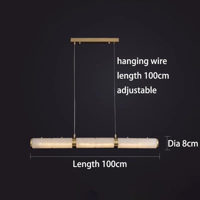 Alabaster Anne Art Linear Chandelier - Lightings Menu
