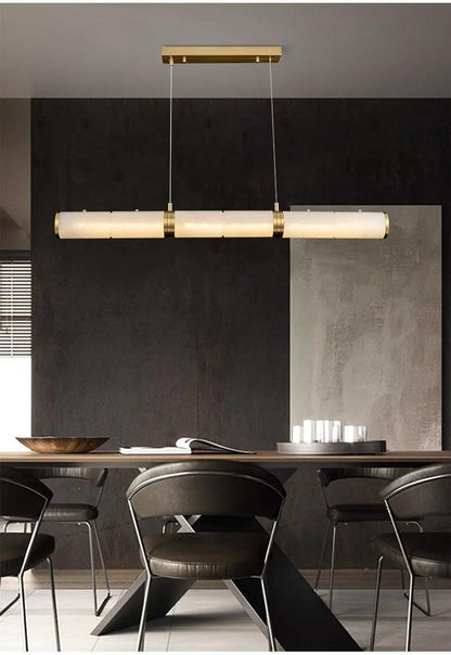 Alabaster Anne Art Linear Chandelier - Lightings Menu