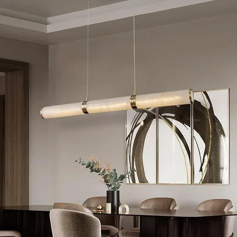Alabaster Anne Art Linear Chandelier - Lightings Menu