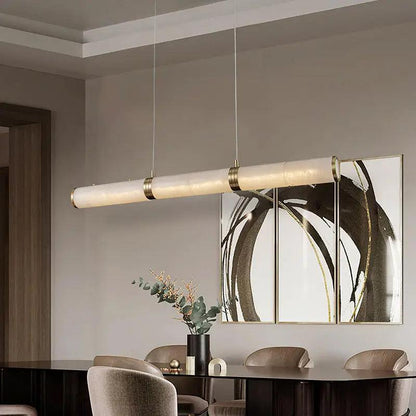 Alabaster Anne Art Linear Chandelier - Lightings Menu