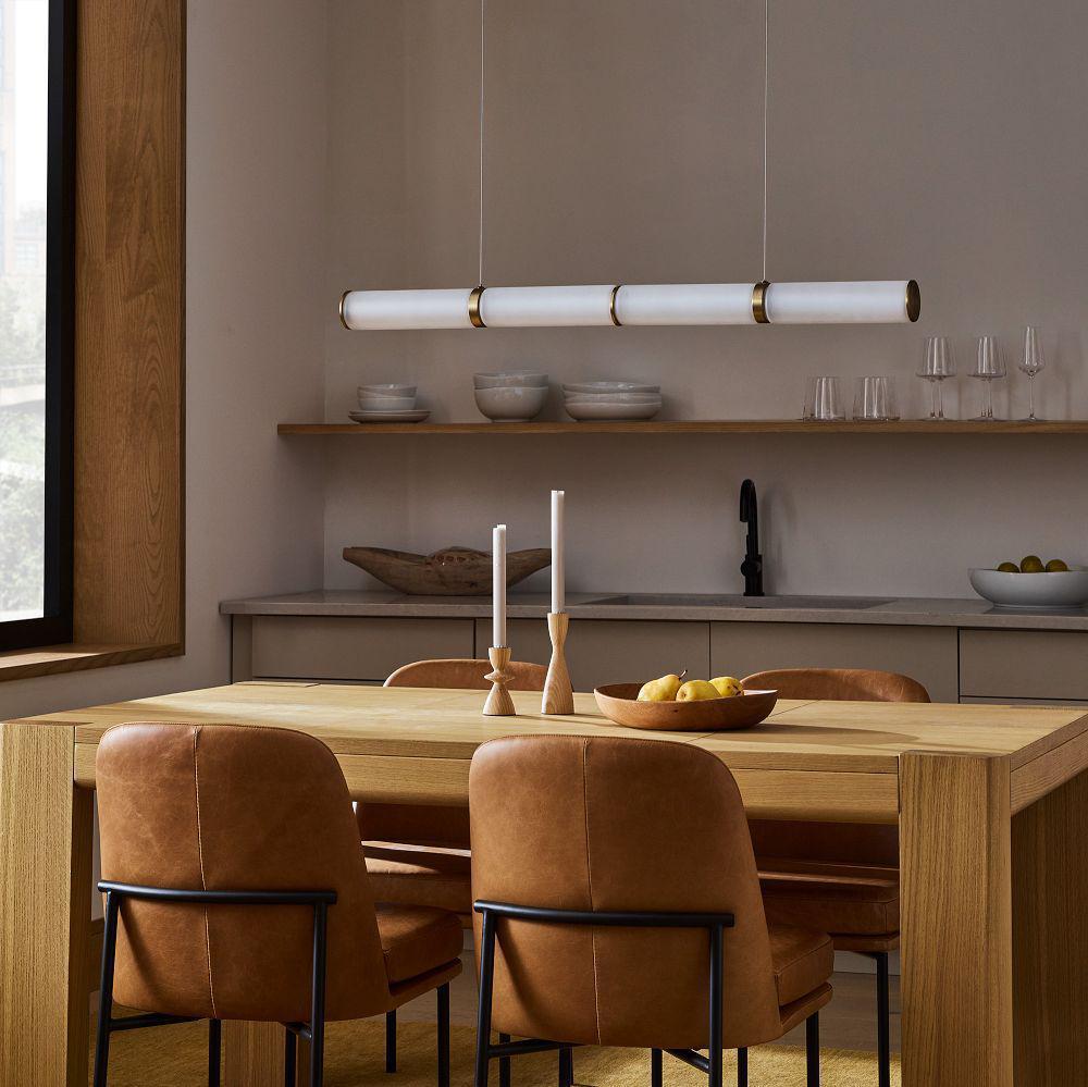 Alabaster Anne Art Linear Chandelier - Lightings Menu