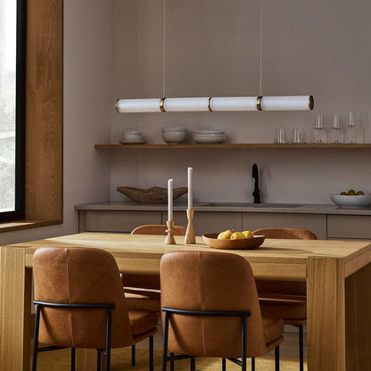 Alabaster Anne Art Linear Chandelier - Lightings Menu