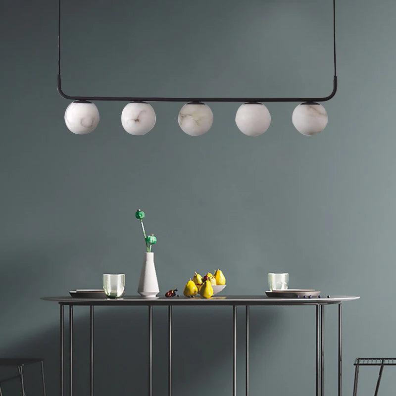 Alabaster Anne Island Chandelier 5 Lights - Lightings Menu