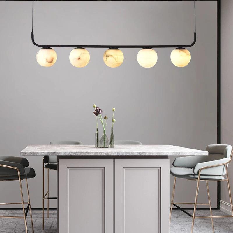 Alabaster Anne Island Chandelier 5 Lights - Lightings Menu