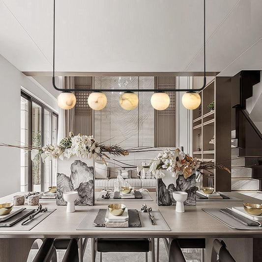 Alabaster Anne Island Chandelier 5 Lights - Lightings Menu