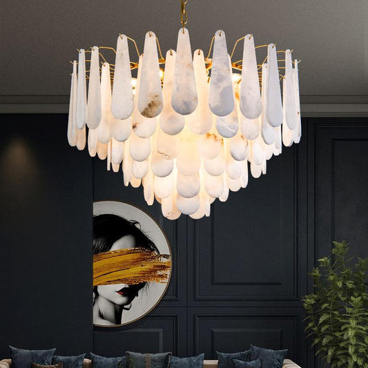 Alabaster Foyer Modern Chandelier - Lightings Menu