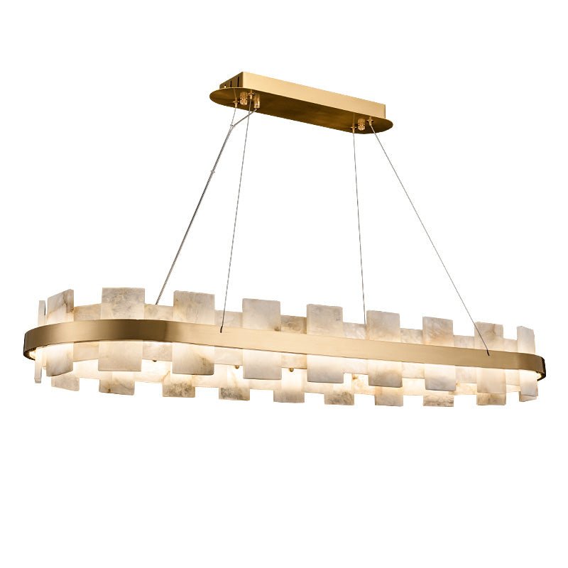Alabaster Glo Modern Oval Chandelier - Lightings Menu
