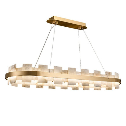 Alabaster Glo Modern Oval Chandelier - Lightings Menu
