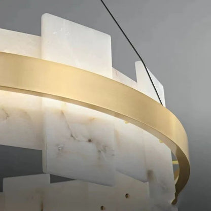 Alabaster Glo Modern Round Chandelier - Lightings Menu
