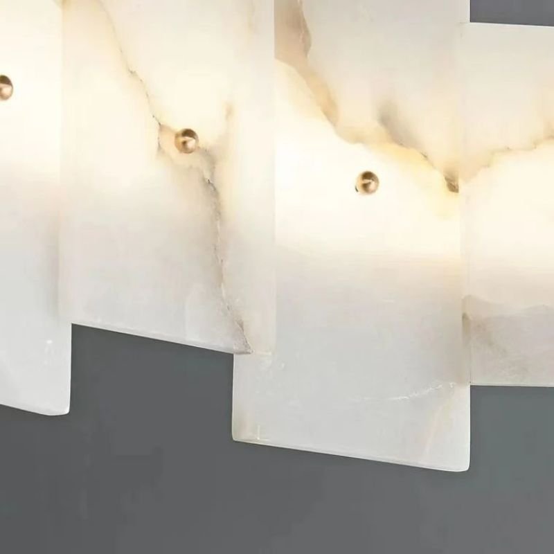 Alabaster Glo Modern Round Chandelier - Lightings Menu