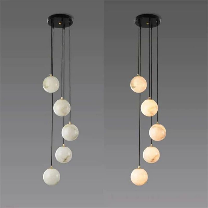 Alabaster Global Wavy Chandelier - Lightings Menu