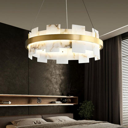 Alabaster Halo Chandelier - Lightings Menu