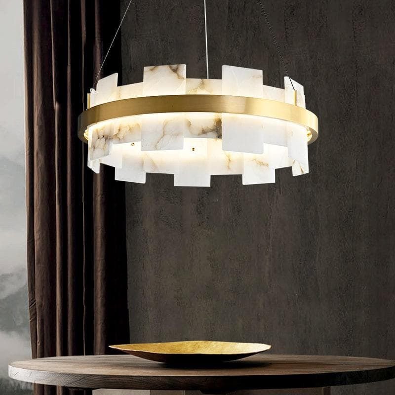Alabaster Halo Chandelier - Lightings Menu