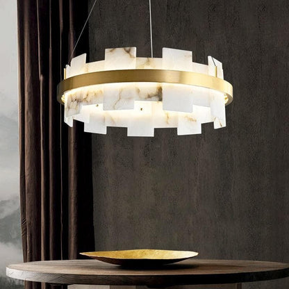 Alabaster Halo Chandelier - Lightings Menu