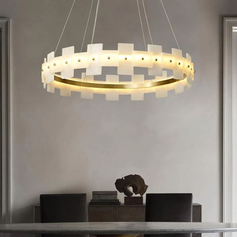 Alabaster Halo Chandelier - Lightings Menu