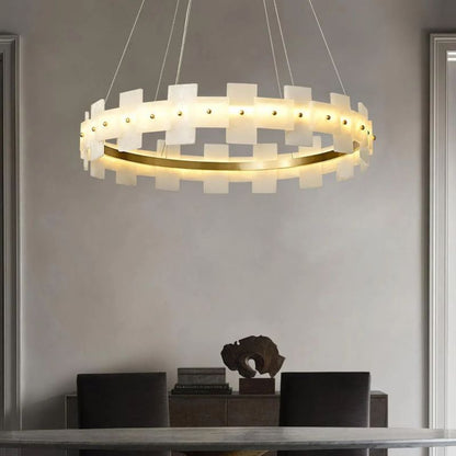Alabaster Halo Chandelier - Lightings Menu