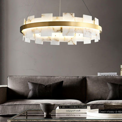 Alabaster Halo Chandelier - Lightings Menu