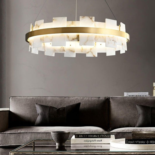 Alabaster Halo Chandelier - Lightings Menu