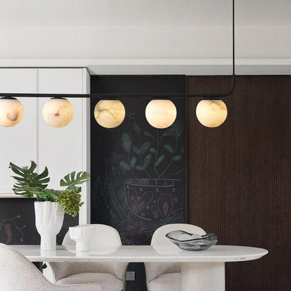 Alabaster Island Round Chandelier 5 Lights - Lightings Menu