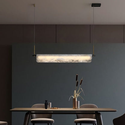 Alabaster Linear Art Chandelier Light - Lightings Menu