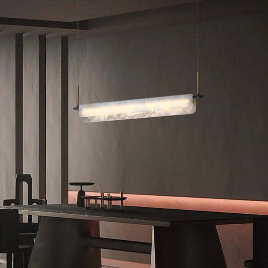 Alabaster Linear Art Chandelier Light - Lightings Menu
