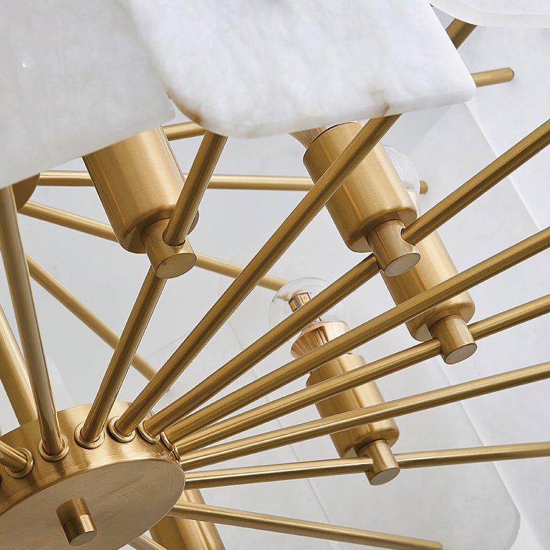 Alabaster Lorry Round Chandelier 20" 31" - Lightings Menu