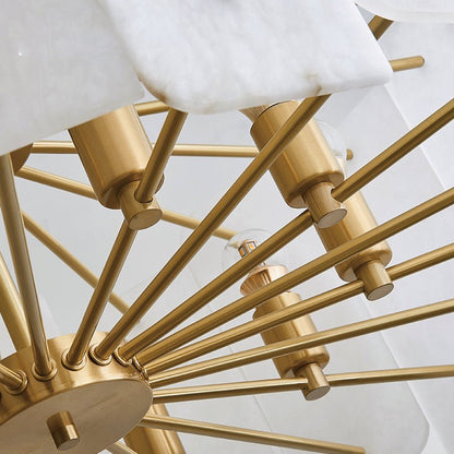 Alabaster Lorry Round Chandelier 20" 31" - Lightings Menu
