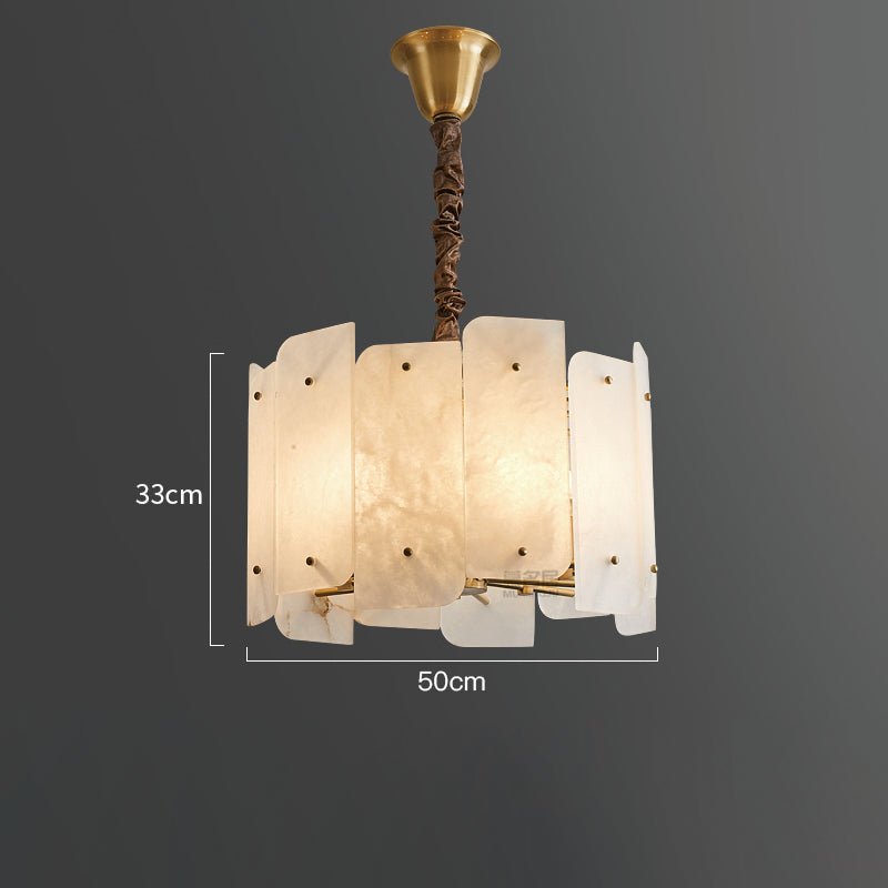 Alabaster Lorry Round Chandelier 20" 31" - Lightings Menu