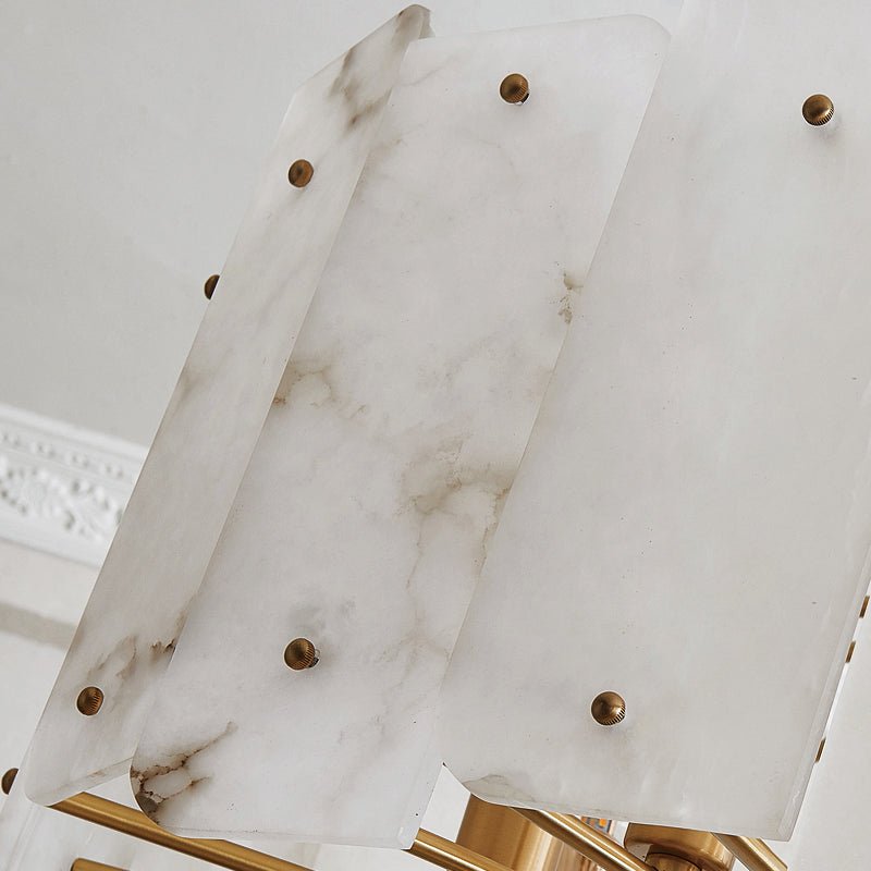Alabaster Lorry Round Chandelier 20" 31" - Lightings Menu