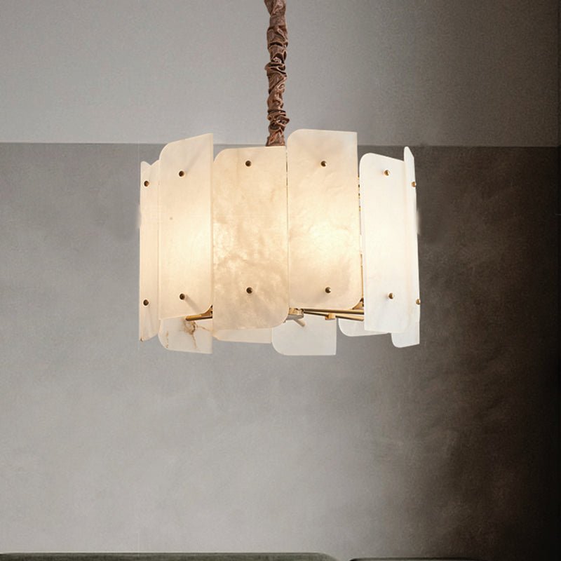 Alabaster Lorry Round Chandelier 20" 31" - Lightings Menu