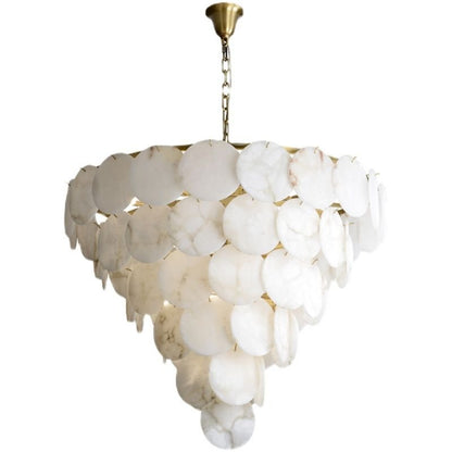 Alabaster Magnolia Multi - Tiered Round Chandelier - Lightings Menu