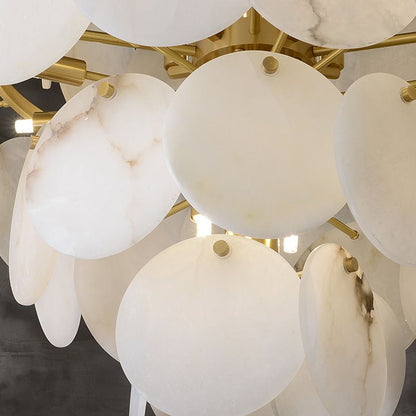 Alabaster Magnolia Multi - Tiered Round Chandelier - Lightings Menu