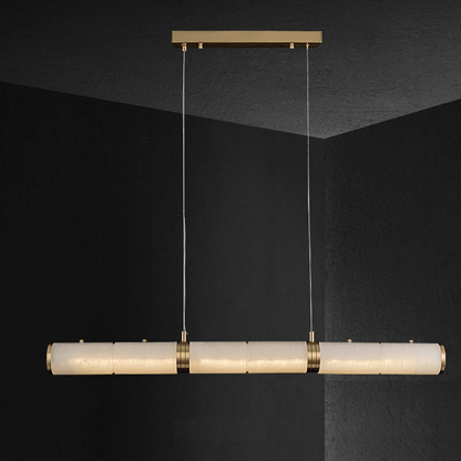 Alabaster Modern Art Linear Chandelier - Lightings Menu