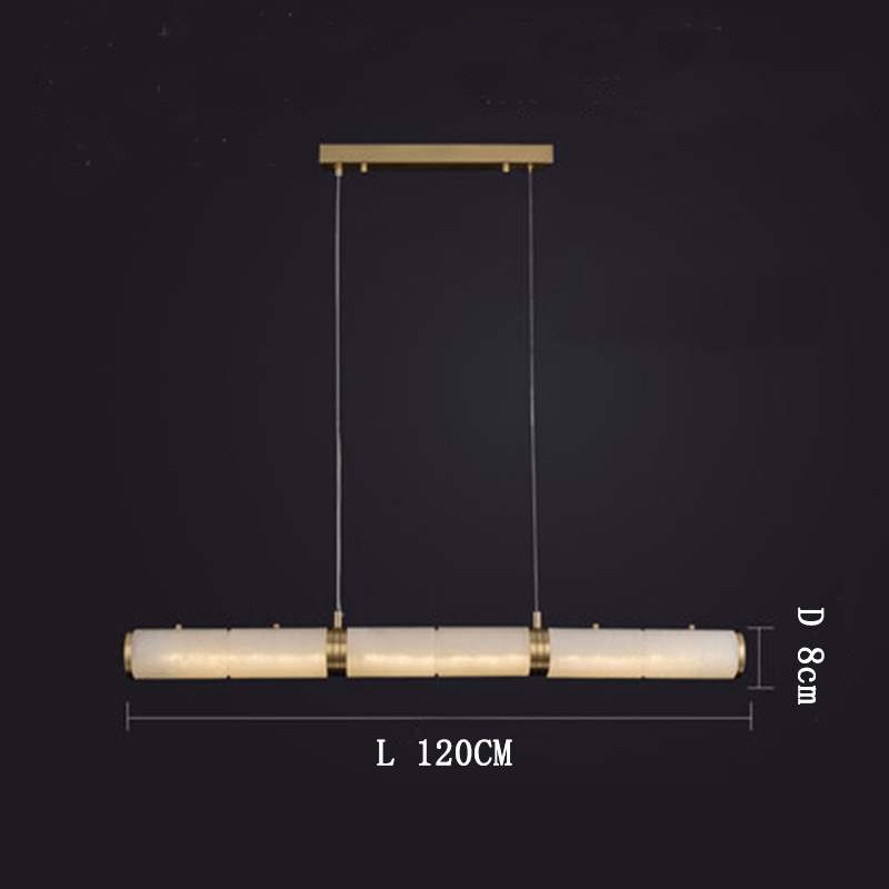 Alabaster Modern Art Linear Chandelier - Lightings Menu
