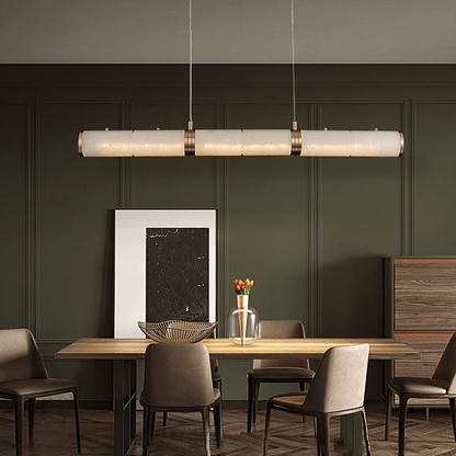 Alabaster Modern Art Linear Chandelier - Lightings Menu