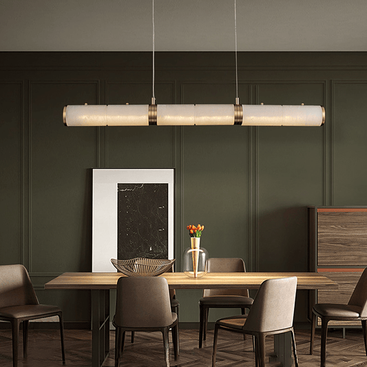 Alabaster Modern Art Linear Chandelier - Lightings Menu
