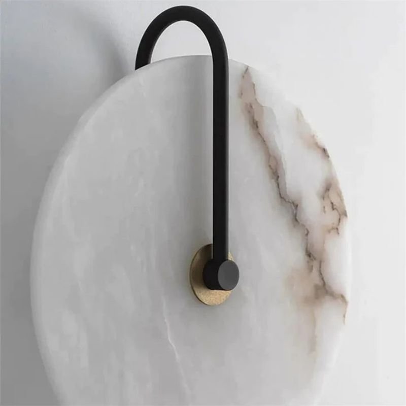 Alabaster Modern Disc Wall Sconce - Lightings Menu