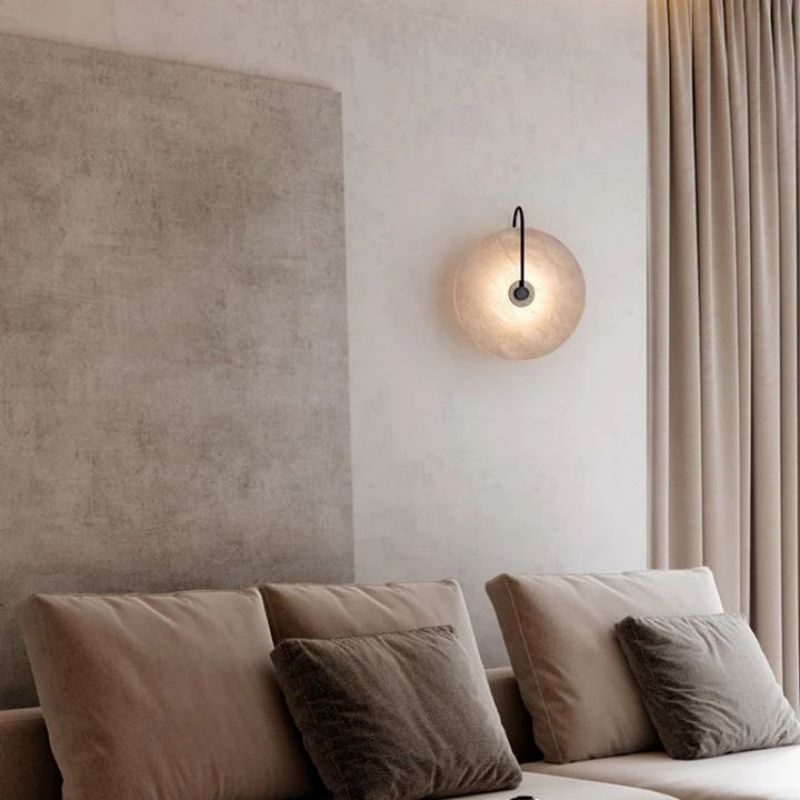 Alabaster Modern Disc Wall Sconce - Lightings Menu