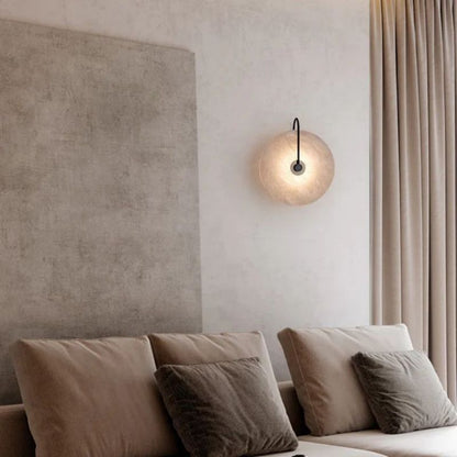 Alabaster Modern Disc Wall Sconce - Lightings Menu