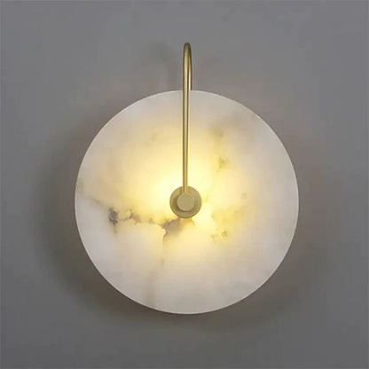 Alabaster Modern Disc Wall Sconce - Lightings Menu