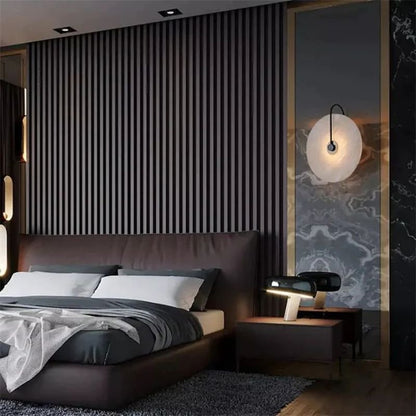 Alabaster Modern Disc Wall Sconce - Lightings Menu