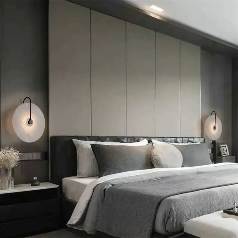 Alabaster Modern Disc Wall Sconce - Lightings Menu