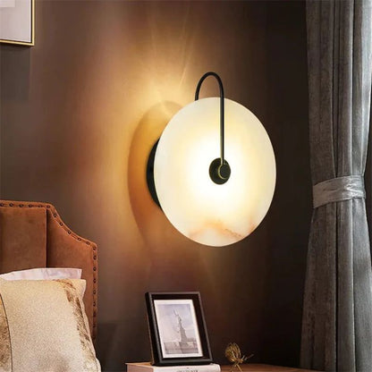 Alabaster Modern Disc Wall Sconce - Lightings Menu