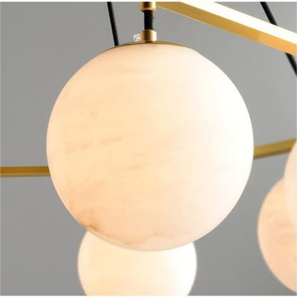 Alabaster Modern Round Ball Chandelier - Lightings Menu